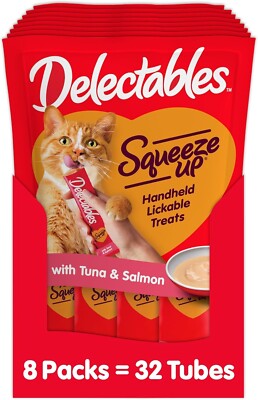 Hartz Delectables Squeeze up Interactive Lickable Wet Cat Treats 4 Count PacK 4