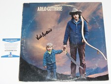 FOLK SINGER ARLO GUTHRIE SIGNED VINYL RECORD ALBUM LP WOODSTOCK BECKETT COA BAS
