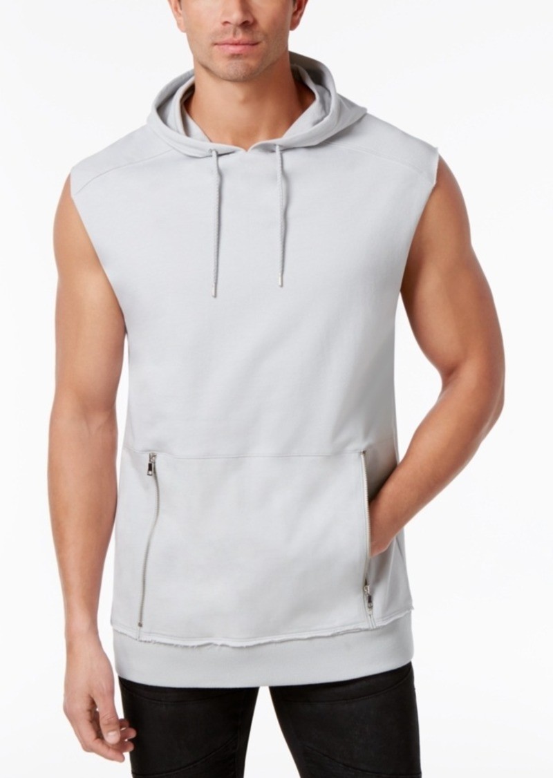 INC Mens Sleeveless Drawstring Pullover Hoodie in Stucco Grey Sz Medium 7690₽