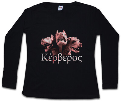 CERBERUS DAMEN LANGARM T-SHIRT Dog Hound of Hades Heracles Twelve labours