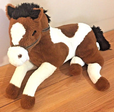 Toys R Us painted Horse Pony plush Large Brown White 18"L