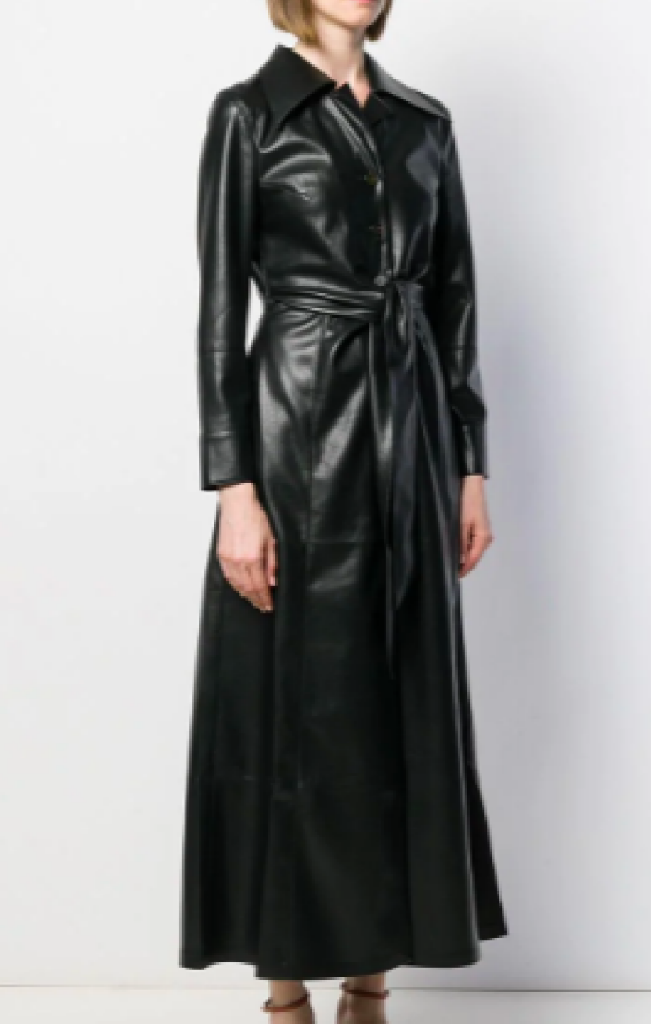 Nanushka | Asayo - Alt-Leather Shirt Dress - Black - XS Nanushka | Asayo - Alt-Leather Shirt Dress - Black - XS