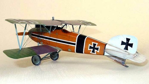 Albatros D.III Biplane Fighter Airplane Desktop Kiln Dry Wood Model Small New - Picture 4 of 4