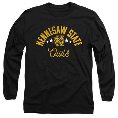 Kennesaw State Owls Retro Distressed Long Sleeve Tee - Charcoal Heather, XL - Vintage Style Comfort