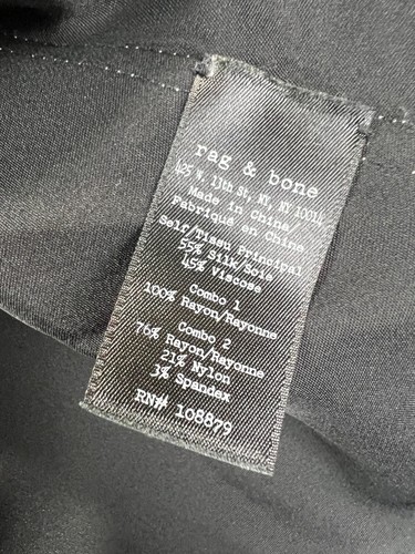 RAG & BONE LANGARM SEIDE HEMDBLUSENKLEID SCHWARZ/ELFENBEIN DESIGN GR. L leicht - Bild 7 von 12