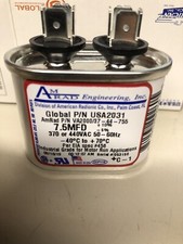 7.5 MFD x 370 / 440 VAC Oval Run Capacitor AmRad USA2031 - Sold In Lot Of 10 pc