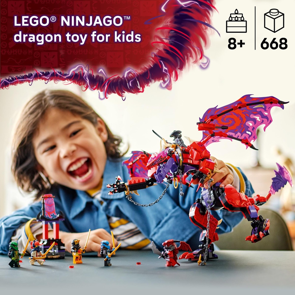 LEGO NINJAGO Thunderfang Dragon of Chaos Building Toy for Kids
