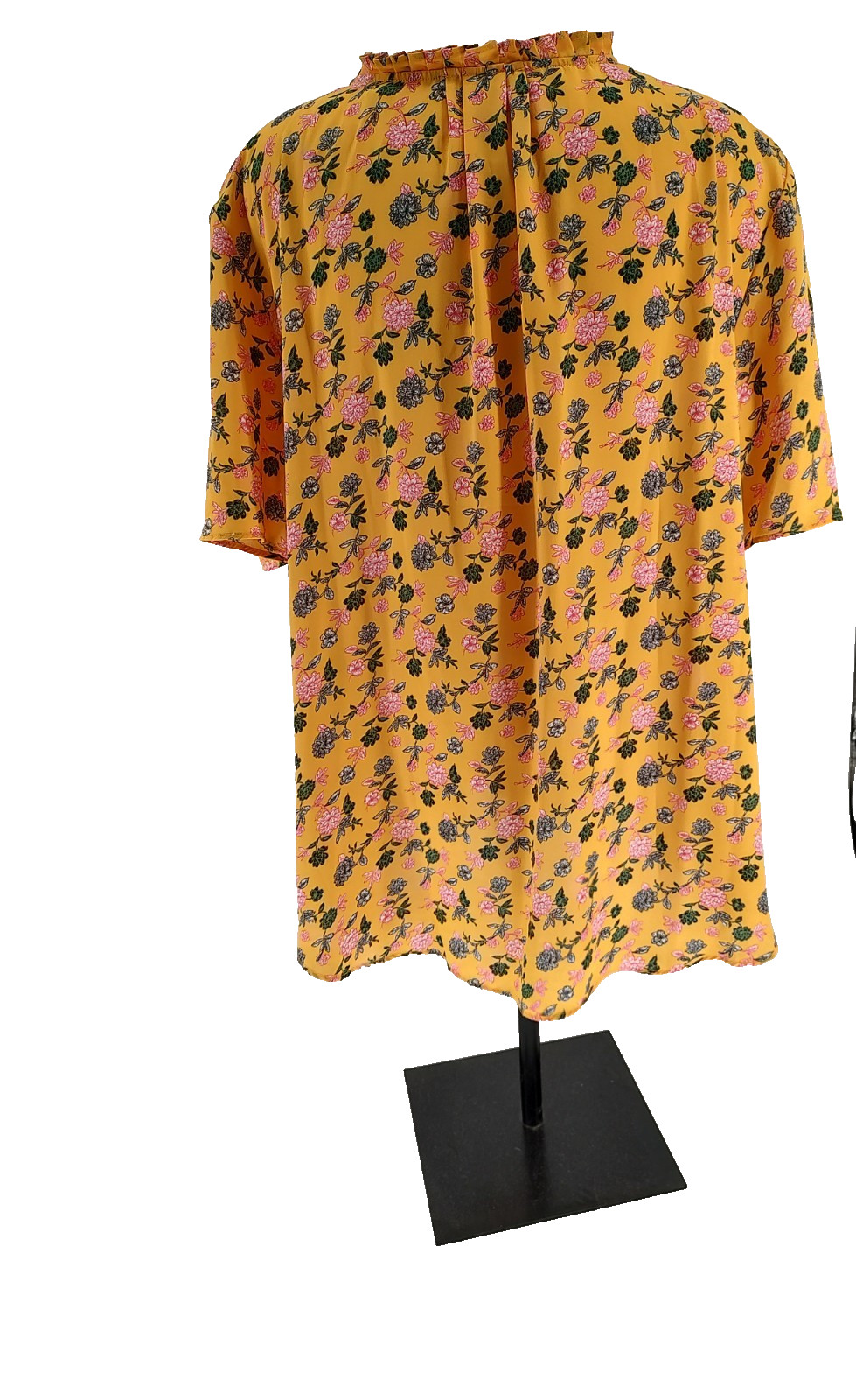 Tahari Woman's Yellow Floral Chiffon Blouse Size … - image 2