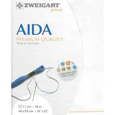 AIDA Zweigart Precute 18 ct. Fein-Aida 3793 Farbe 101 michmilchig weiß, Zählstof