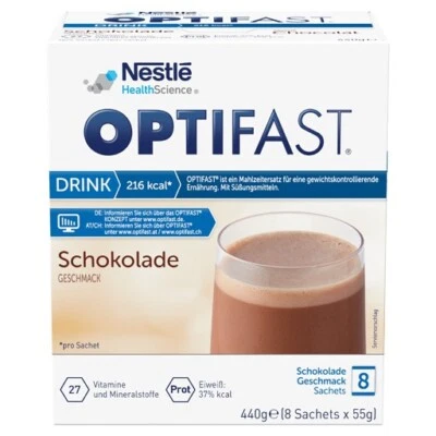 NESTLE HEALTH SCIENCE (DEUTSCHLAND) GMBH Optifast Home Drink Schokolade Pulver 8x55g - OVP vom med.Fachhändler