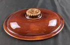 Hull H.P. & Co Oven Proof Oval Casserole LID ONLY,  Brown Drip Pottery USA