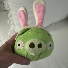 Rare 2011 Angry Birds Green Pig Easter Bunny Ears Plush Common Wealth 5” Rovio