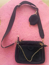 Schwarze Damen Umhängetasche Crossbody Kunst...