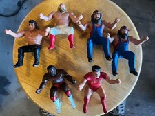 Lot Of 6 VTG LJN WWF 1985 Thumb Wrestler Figures Junkyard Nikolai Rare