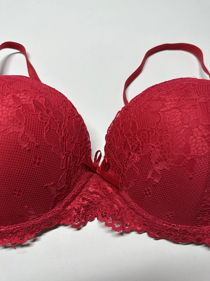 Sujetador pushup Felina F5812 con elevación de encaje talla 36C rojo Foto 2 de 4