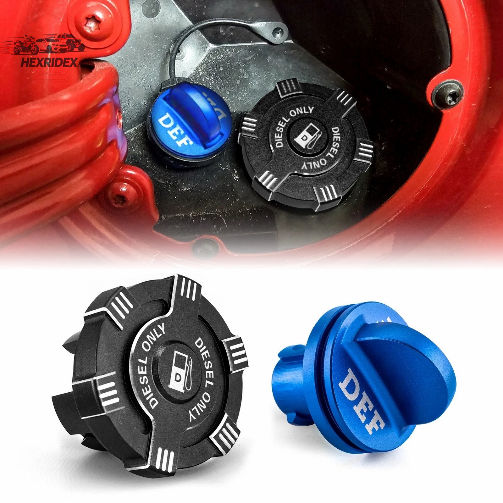 Magnetic Diesel Fuel Cap & DEF Cap Kit For Ram 1500 2500 3500 19-20 21 22 23