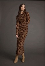 12th Tribe Casanova Maxi Dress Brown Floral Large