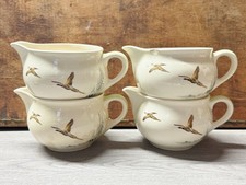 VINTAGE ROYAL DOULTON THE COPPICE D. 5803 SET OF 4 CREAMER JUGS GAME BIRDS