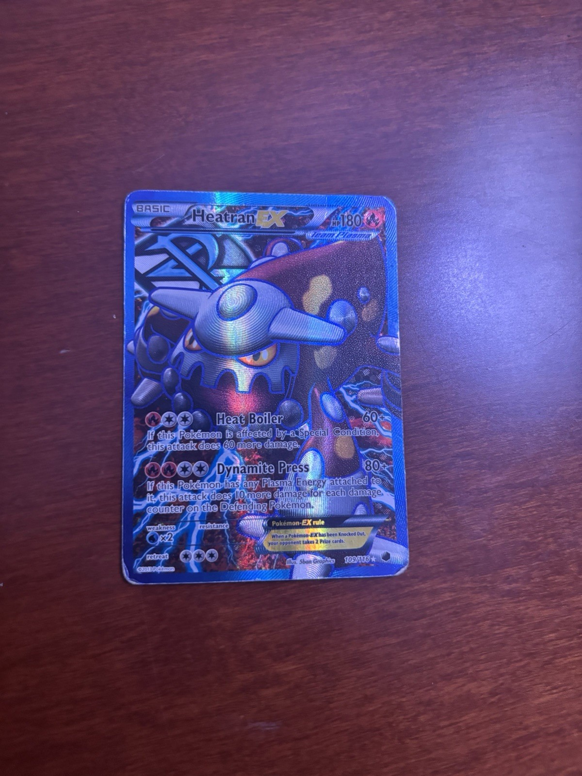 Heatran EX Team Plasma Full Art Holo Card 109/116 Plasma Freeze