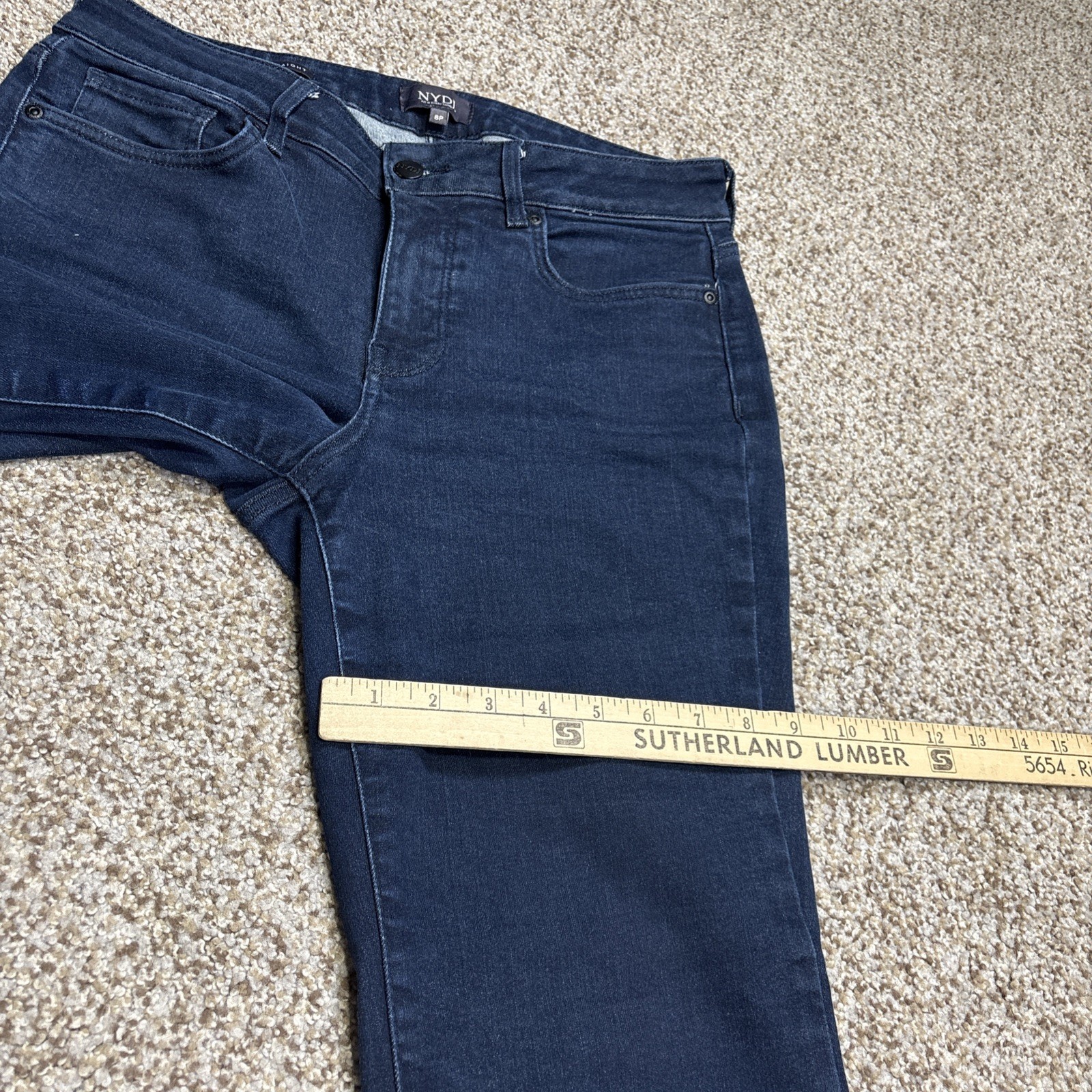 NYDJ Marilyn Straight Dark Wash Jeans Size 8 P Fits 31 X 29 Lift Tuck - View 12