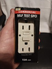 Hubbell Self Test GFCI Outlet Light Almond 15A 125V Duplex Tamper Resistant