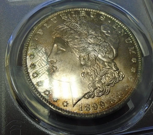 1899 O United States Morgan Silver Dollar PCGS MS 65 Spectacular Toning