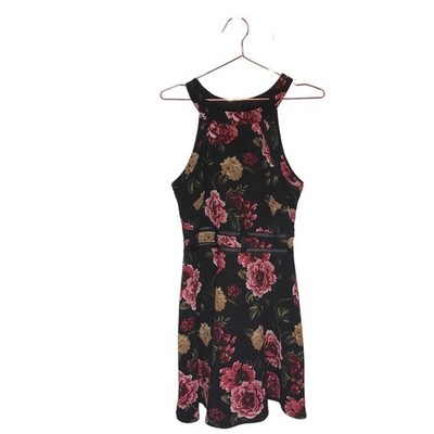 BCX Women s 13 Juniors Black Floral sleeveless Dress