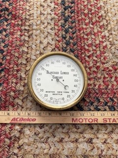6” Round Advertising Thermometer Blanchard Lumber Company