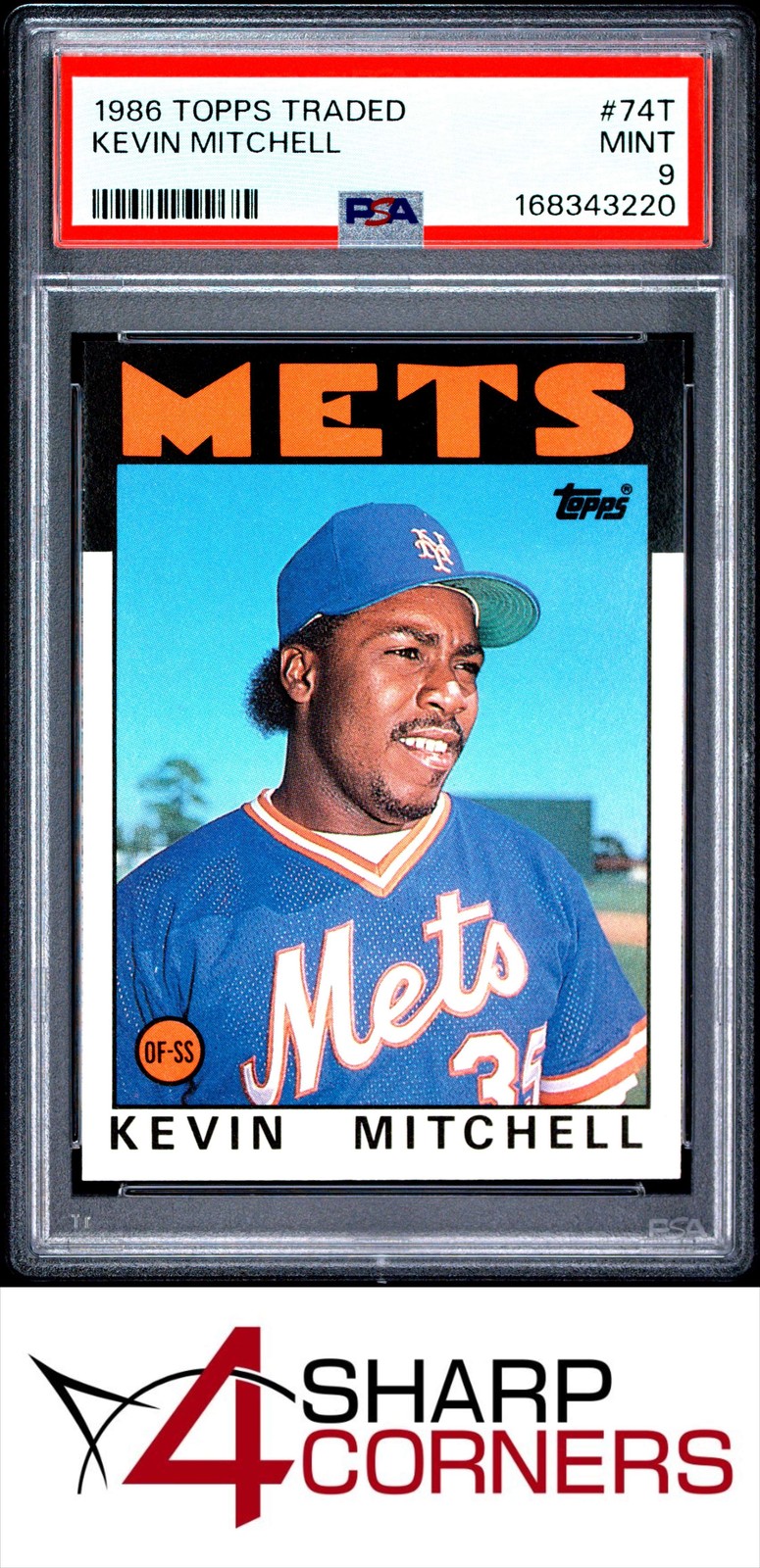 1986 TOPPS TRADED #74T KEVIN MITCHELL RC METS PSA 9