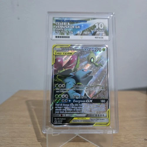 Celebi & Venusaur GX SM167 - Tag Team Promo ACE 10 Gem Mint - Perfect Subgrades