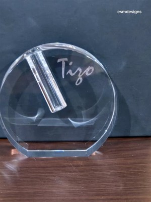 Tizo Crystal Bud Vase Small 5'' width x 4 3/4'' tall New in Box