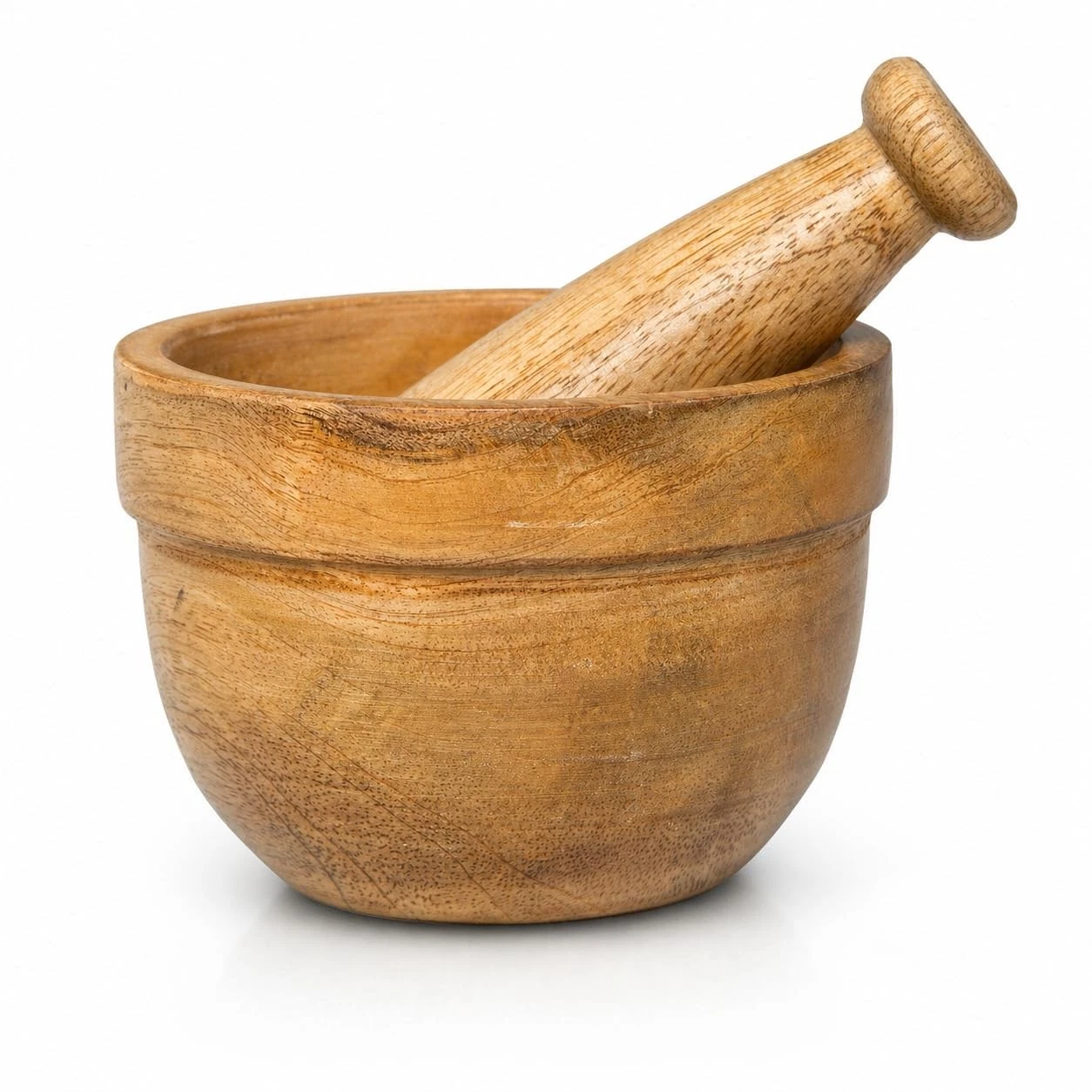 Handmade Indian Wooden Mortar and Pestle Set Natural Rustic Style Herb Spice ...