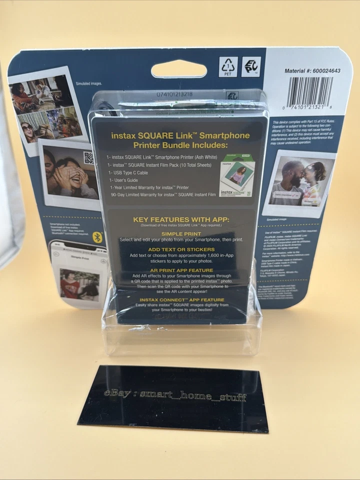 Instax Fujifilm Square Link Smartphone Printer Bundle 600024643 - Image 2 of 2