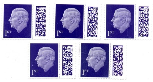 20 BARCODED 1st CLASS, USED UNFRANKED LARGE PART ORIGINAL GUM