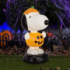 Peanuts Snoopy Lighted Pumpkin Blow Mold Halloween 24  Yard Decor New   