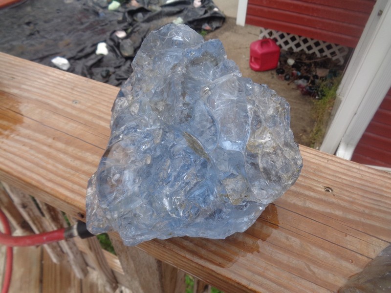 Glass Rock Slag Clear Sapphire Blue Rocks 8.12 lbs 19E Landscaping Aquarium