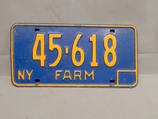 New York 1970's Farm license plate # 45-618