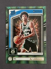 2024-25 Panini Donruss - Rated Rookie AJ Johnson #222 Holo Green Laser (RC) New
