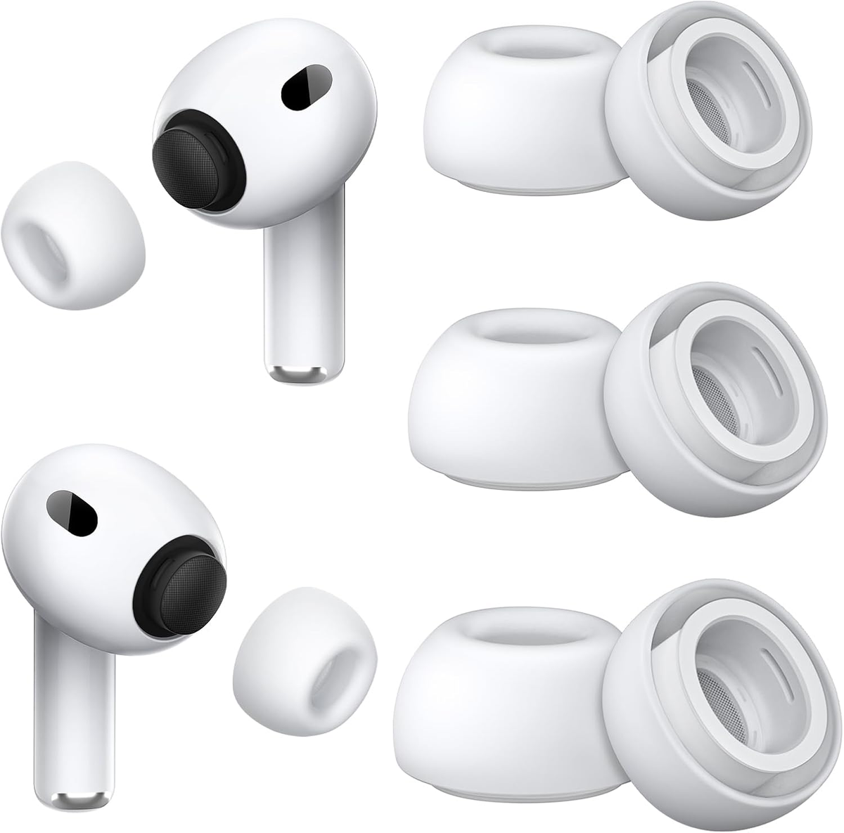 Foam-Infused Ear Tips Replacement Compatible with AirPods Pro 3