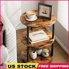 Round End Table Nightstand Small Accent Table 3 Tier Storage Living Room New