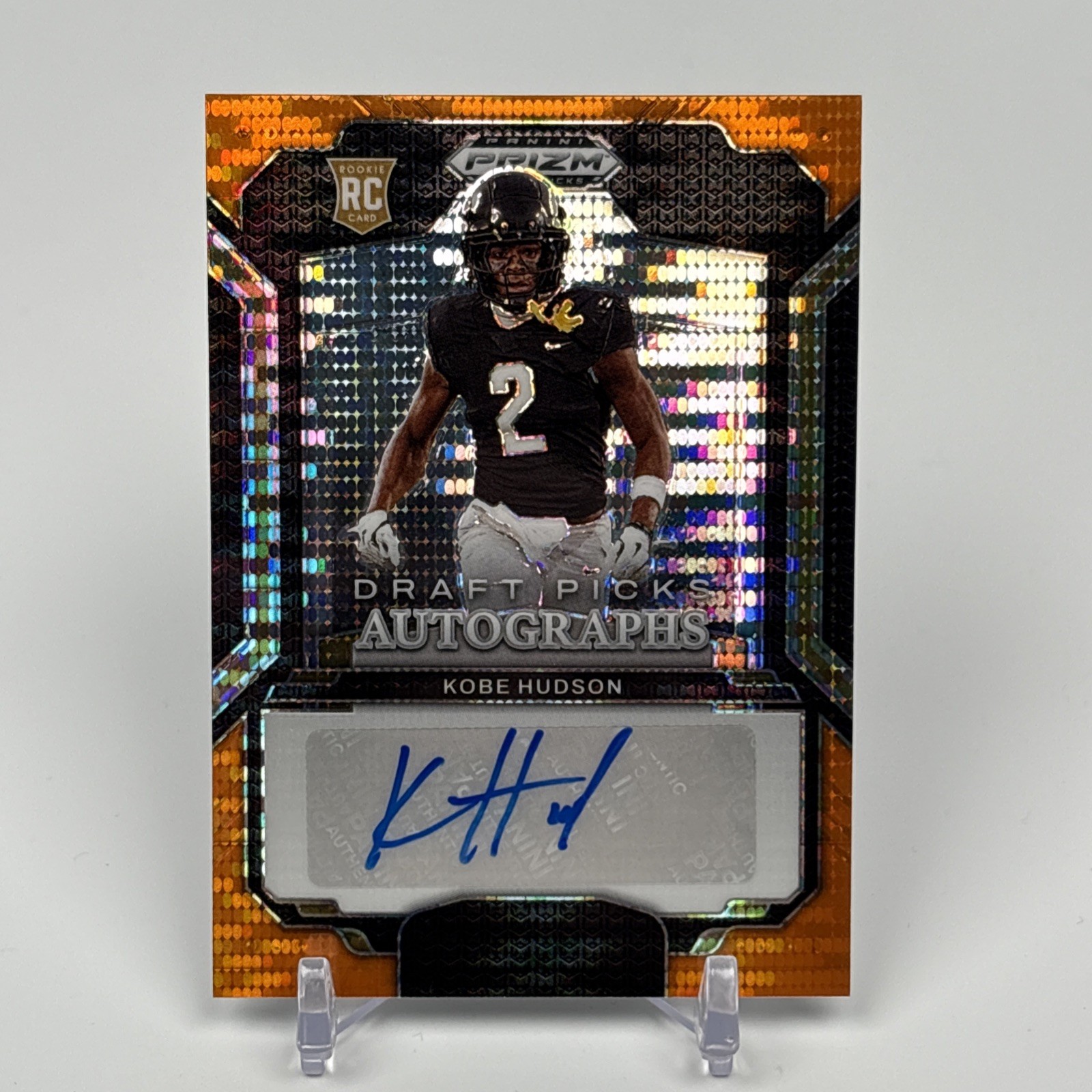 Kobe Hudson 2025 Prizm Draft Picks Orange Pulsar RC Auto /75 #DPA-KHN UCF