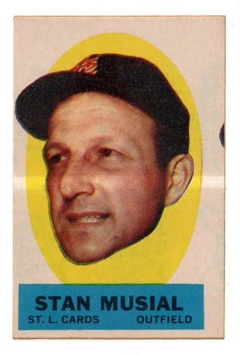 Stan Musial 1963 Topps Peel Offs card