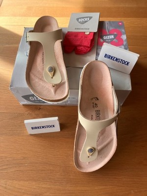 Birkenstock Gizeh 1983 + Socks Retrodesign Beige Gr 40 normal NEU OVP