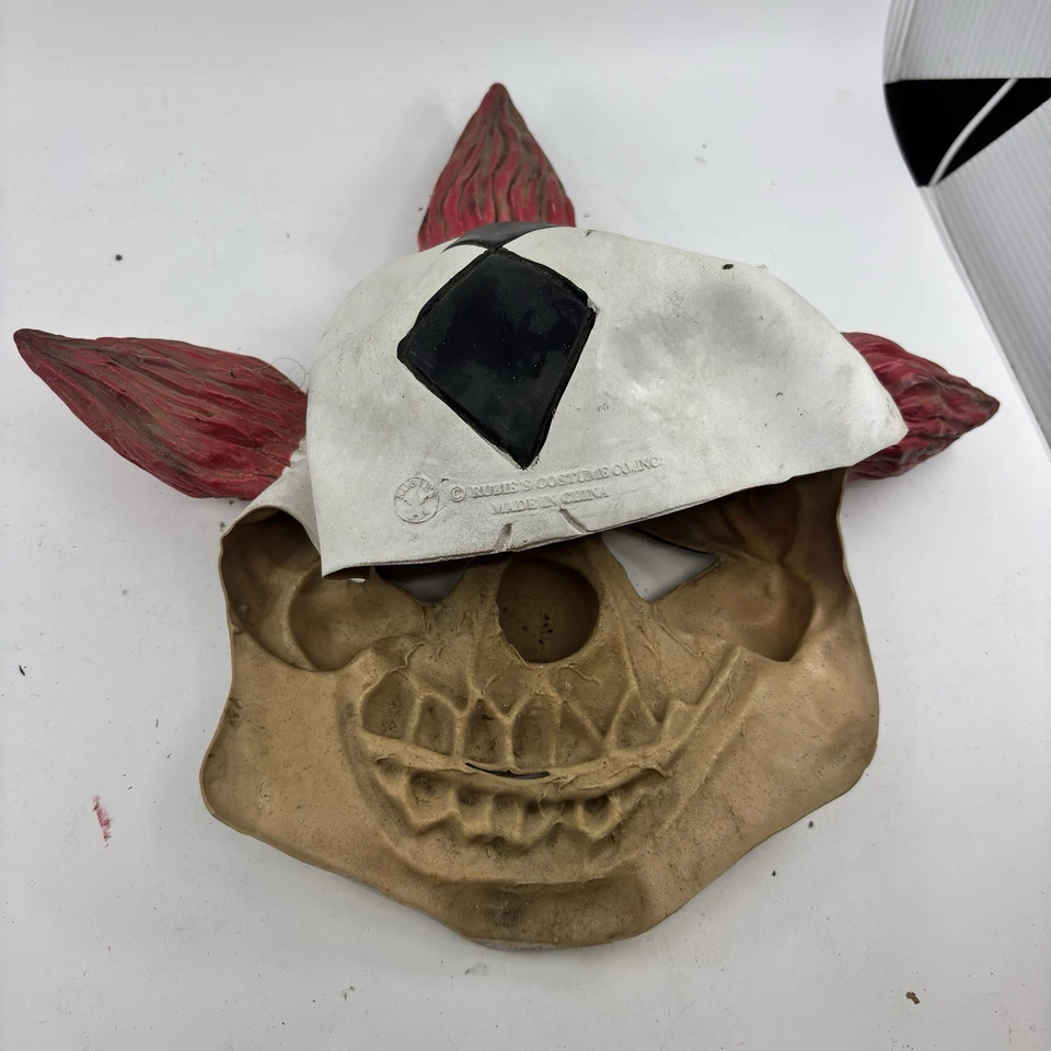 Rubies Evil Clown Latex Mask Red Hair Scary Horror Halloween Costume - Image 2 of 4