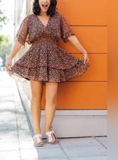 Zara Boho Ruffle Sheer Boho Fairy Whimsical Boho Festival Country Y2K Dress M