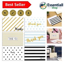 Sophisticated Multicolor Thank You Cards Set - 48 Blank Notes with Envelopes