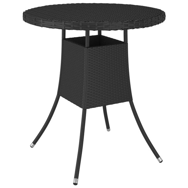 Vidaxl Gartentisch Schwarz 70X70X73 Cm Poly Rattan Neu-image