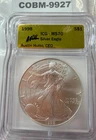 1998 Silver Eagle ICG Graded MS70 Gold Label Signed by Austin Hutto COBM-9927