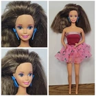 Vtg Totally Hair Barbie Brunette Doll 90th Blue Eyes Beautiful