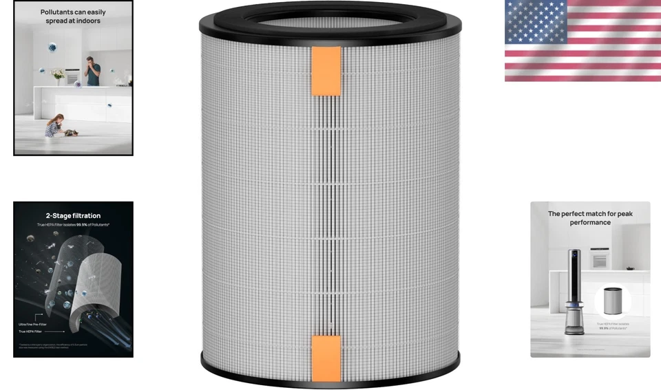 Ultra-Fine 2-Stage HEPA Filter for Air Purifier Tower Fan MC710S - Easy Replace - Image 2 of 4